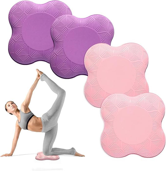 2 Packs Yoga Knee & Elbow Cushions - Extra Thick Foam for Knees, Elbows, Wrists, Hands & Head - Pilates & Kneeling Pads - Support Foam Pads for Women & Men