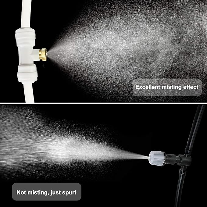 Patio Misters for Cooling Outdoor, Water Mister for Outside, 80FT|24M, White Backyard Misting Hose for Garden, Greenhouse, Fan, Deck, Umbrella, Canopy, Pool, Porch, Trampoline Sprinkler Mist,Park,Kids