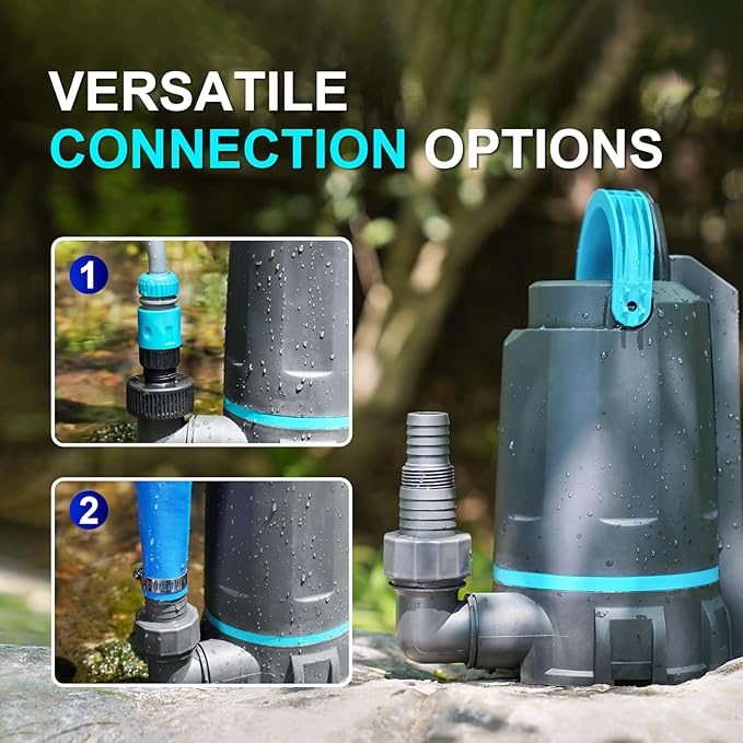 Aquastrong Automatic Sump Pump, 1/2 HP 3159 GPH Submersible Water Pump, Utility Pump High Flow Water Removal for Swimming Pool, Garden Pond, Basement, Window Wells with 10ft Long Power Cord