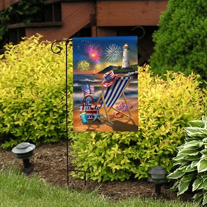 Briarwood Lane Oceanside Fireworks Garden Flag