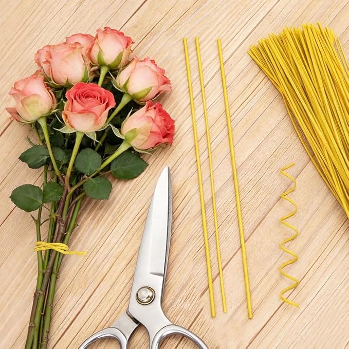 200 PCS Twist Ties for Plants, 7.8 Inch Garden Twist Ties Reusable Yellow Cable Tie with Rugged Metal Innercores for Bread Cake Pop Candy Bags Cable Organization Christmas Tree Gardening Decor