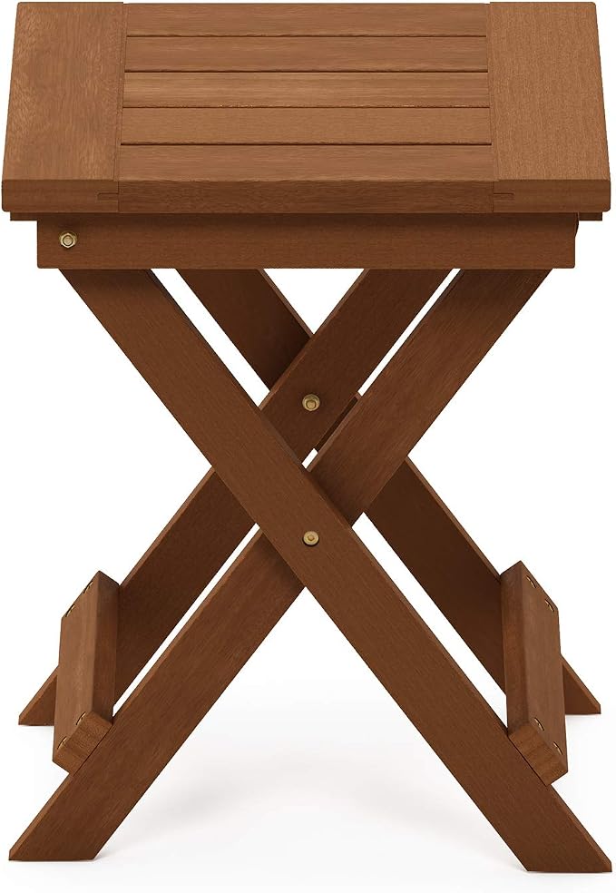 Furinno FG18556 Tioman Hardwood Patio Furniture Outdoor Folding Table Small, Natural