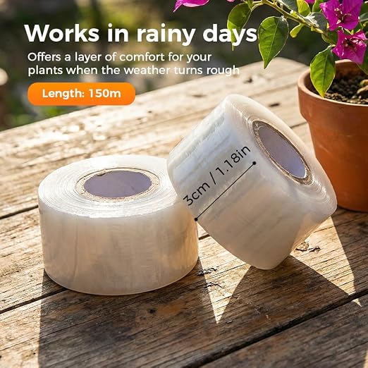 Grafting Tape for Fruit Trees,Stretchable Film,Plants Repair Budding Tape, Length: 150 M, Width： (10 cm)