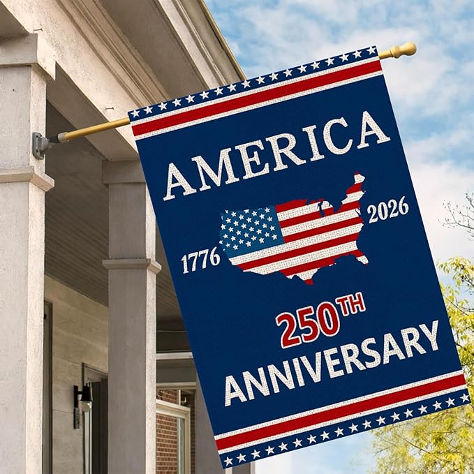 250 Anniversary Usa Garden Flags for Outside, 250 Anniversary USA Flag 1776-2026 Yard Sign 4th of July Decorations Patriotic Freedom Banner Double-Sided Waterproof Flag House Flag 28x40 Inch 250 Year American Flag
