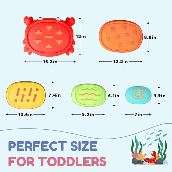 makarci Balance Stepping Stones for Kids, Non-Slip Toddlers Sensory Toys Outdoor or Indoor Play, Promoting Motor Skills and Confidence, Coordination Toys for Children Age 3 4 5 6 7+（Crab）