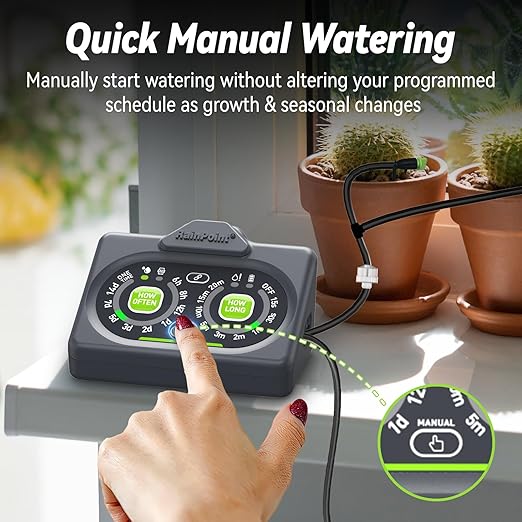 RAINPOINT Smart Auto Plant Waterer Kit for Indoor Houseplants,WiFi/App Control and Local Panel Control,Tap Free Drip Irrigation System for Indoor Balcony Grow Tent Office Water 10-15 Plants