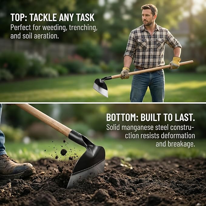 DOITOOL Hand Hoe Head Hoe Garden Tool Heavy Duty Agriculture Farming Head Round Eye Hoes Remove Grass Planting Digging Gardening Tool Weeding Hoe Head for Agriculture
