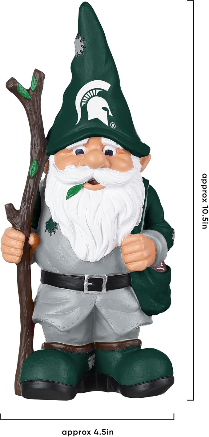 FOCO NCAA Unisex-Adult NCAA College Team Logo Holding Stick Garden Statue Outdoor Gnome