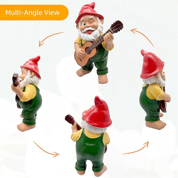 large — garden gnomes,FHNQRQN,gnomes,garden gnomes outdoor,gnome garden decor,gnomes clearance,gnomes decorations for yard,funny gnomes,gnome gifts,Musical Gnomes statues,lawn gnome,outdoor gnome yard