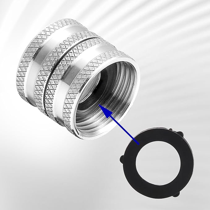 M MINGLE Garden Hose Adapter, Male to Male, Female to Female, 3/4 Inch Stainless Steel Connector, 4-Pack with Extra 4 Washers