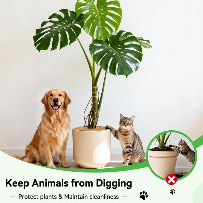 ZeeDix 3 Pack Coconut Fiber Mulch Ring, 24 Inch Coco Coir Tree Ring Mulch Mat, 100% Natural Tree Protector Mat Plant Cover Ring Coconut Coir Discs Tree Mats Mulch Rings for Indoor Outdoor Trees Plants