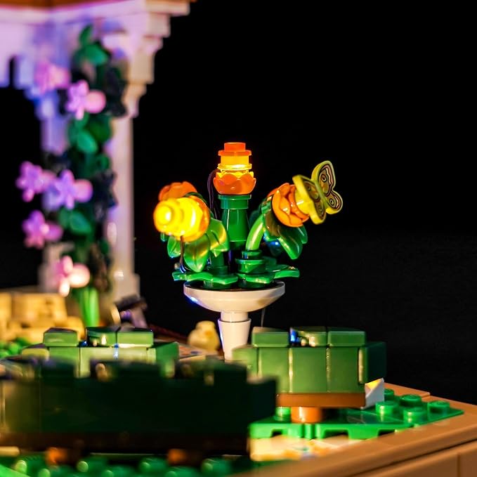 Upgraded Led Light Kit Compatible with Lego Fountain Garden Building Set, Lights Decoration Compatible with Lego 10359 (Model Not Included)