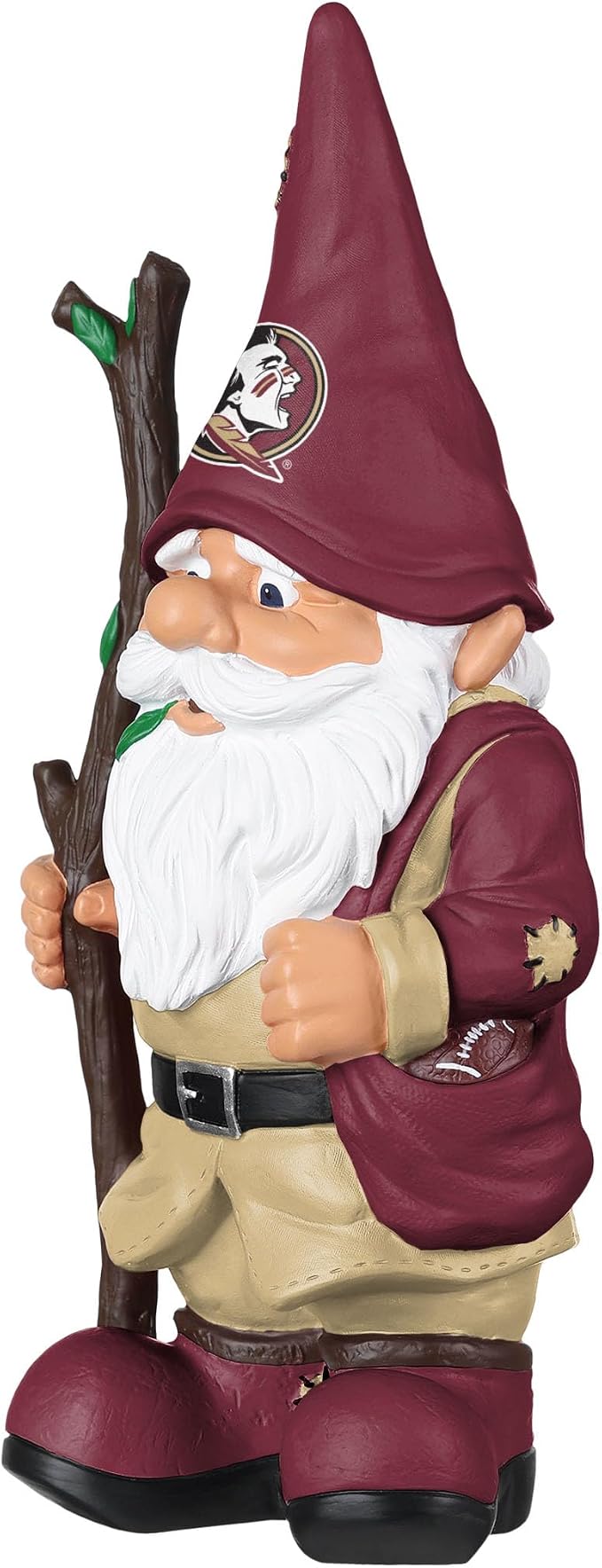 FOCO NCAA Unisex-Adult NCAA College Team Logo Holding Stick Garden Statue Outdoor Gnome