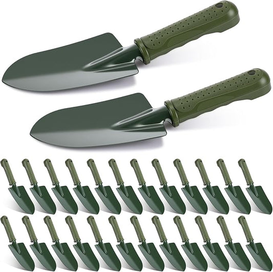 Yaocom 24 Pcs Garden Shovel Trowel Gardening Hand Tools Small Hand Shovels for Digging Metal Trowel Spade with Plastic Handle Anti Slippery for Lawn Yard Home Farm Planting