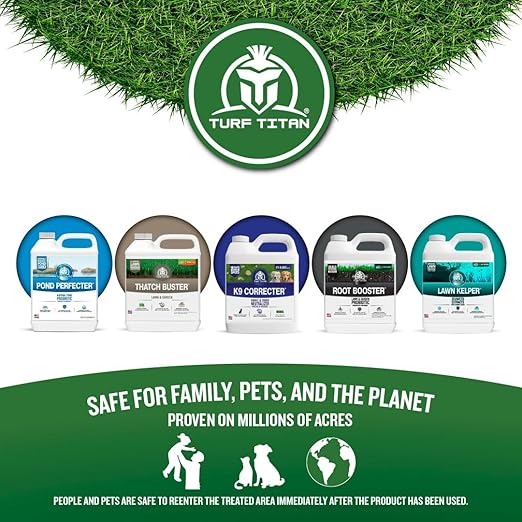 Turf Titan Lawn Advancer Fast-Acting Liquid Lawn Fertilizer (32 oz) with Hose End Sprayer – Quick Green Lawn Booster for Heat and Stress – Nutrient-Rich Formula for Strong Turf – Covers 6,000 Sq Ft
