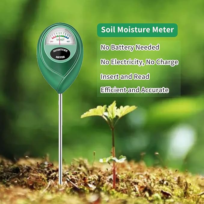Censinda Soil Moisture Meter, Long Probe Soil Moisture Monitor for House Plants, Soil Hygrometer Moisture Sensor for Indoor & Outdoor, Garden, Farm, Lawn Plant Care, No Battery Needed(Green)