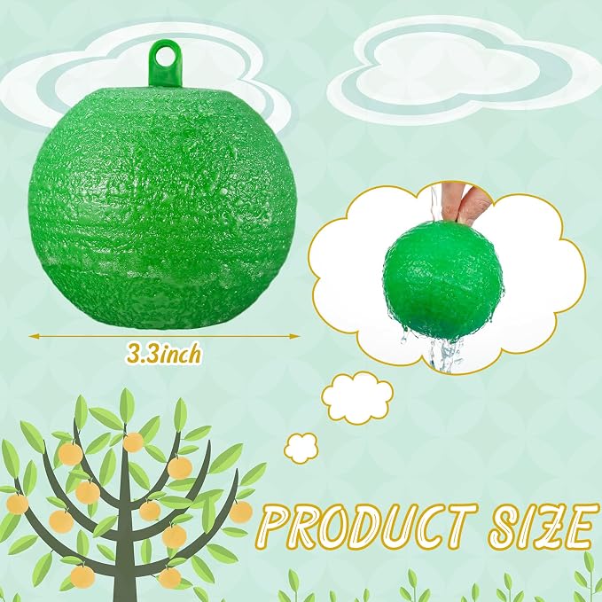 Qualirey 10 Pcs Sticky Fruit Fly Trap Ball Adhesive Fly Catching Ball Sticky Glue Fly Gnat Wasp Hornet Mosquito Bugs Flying Insects Trap Ball Traps (Green)