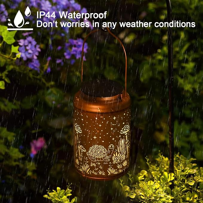 Cawalap Birthday Day Gifts for Women, Turtle Solar Lanterns Outdoor