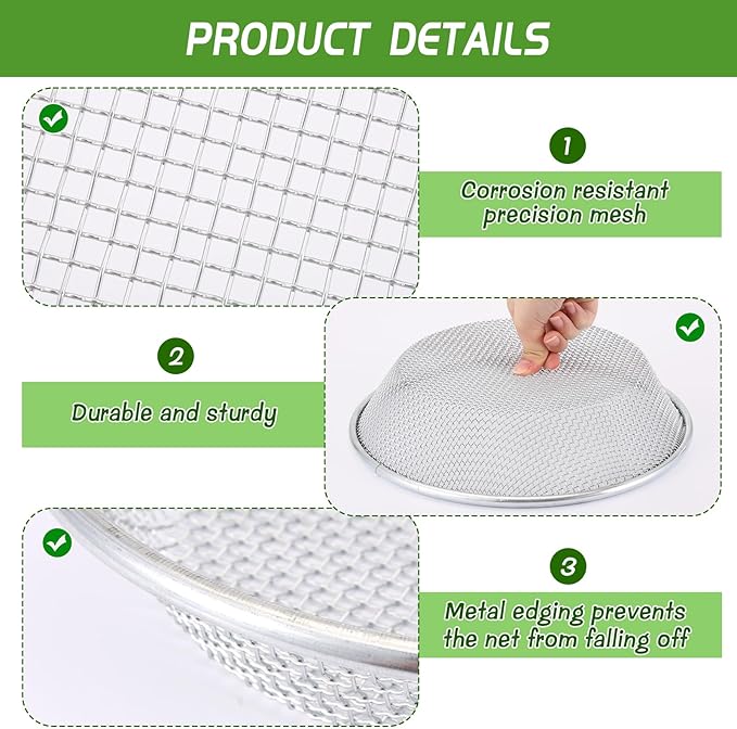 2PCS Mesh Soil Sifter for Gardening,Compost Sifter with Handles for 5 Gallon Buckets,Garden Sieve Rock Sifters for Captures Dirt Rocks Sawdust Includes Gloves
