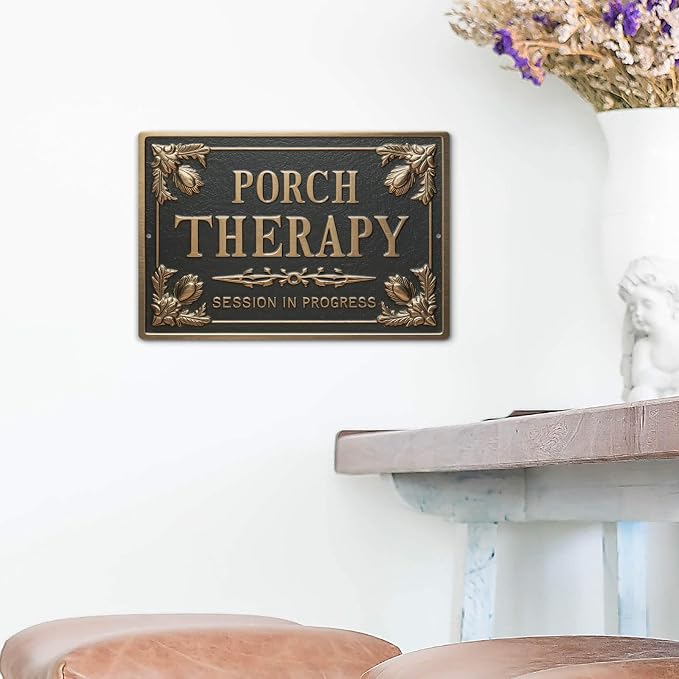 Putuo Decor Porch Therapy Tin Sign Porch Therapy Session In Progress Wall Decor For Front Back Porch Patio Decoration Deck Bar Garden Backyard Decor 8 X 12 In
