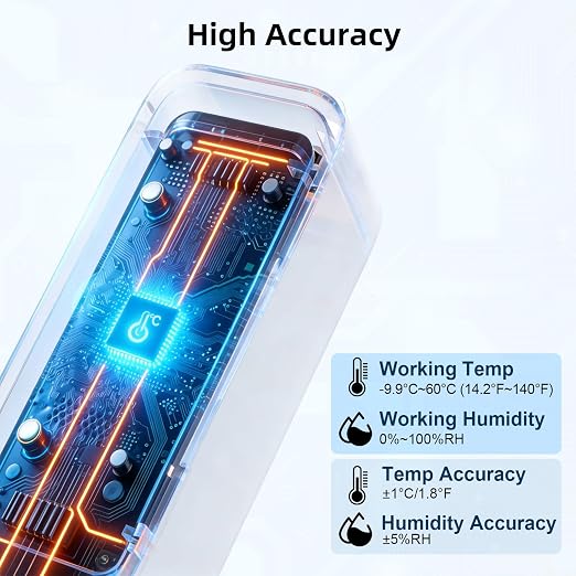 eMylo Zigbee Temperature Humidity Sensor, IP65 Waterproof Smart Indoor Outdoor Thermometer Hygrometer, Compatible with Echo, SmartThings, Home Assistant, Tuya, Hub Required for Home Automation