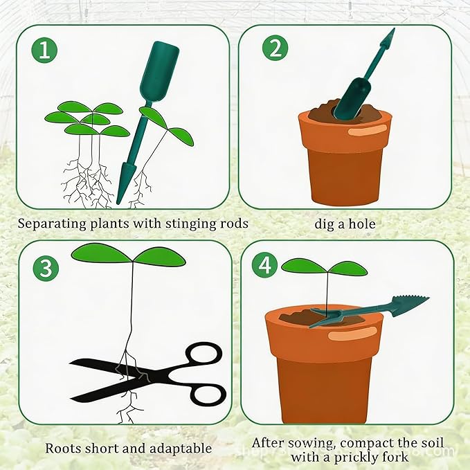 Professional Garden Dibber Set, Effortless Seed Planting Tool with Seed Spacer & Depth Measuring, Multi-Function Gardening Tool for Home Planting