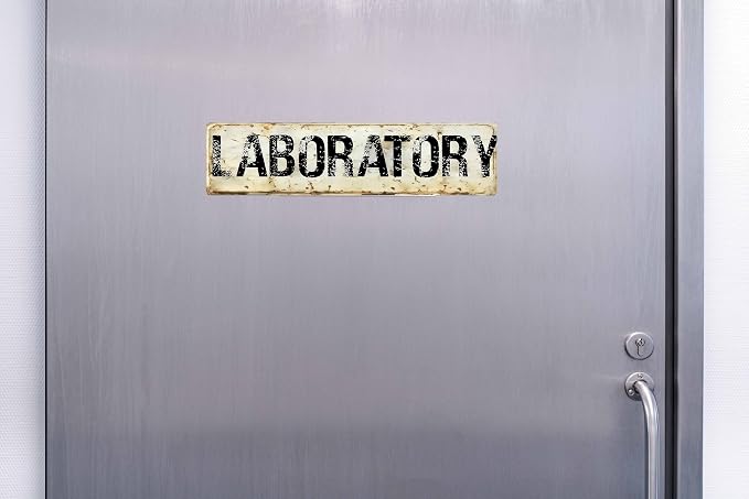 Vintage Tin Sign Retro Metal Laboratory Signs For Home Decor Stylish Wall Art Plaques Gift For Laboratory Home Bathroom Kitchen And Gothic Wall Decor In Every Room 4x16 In