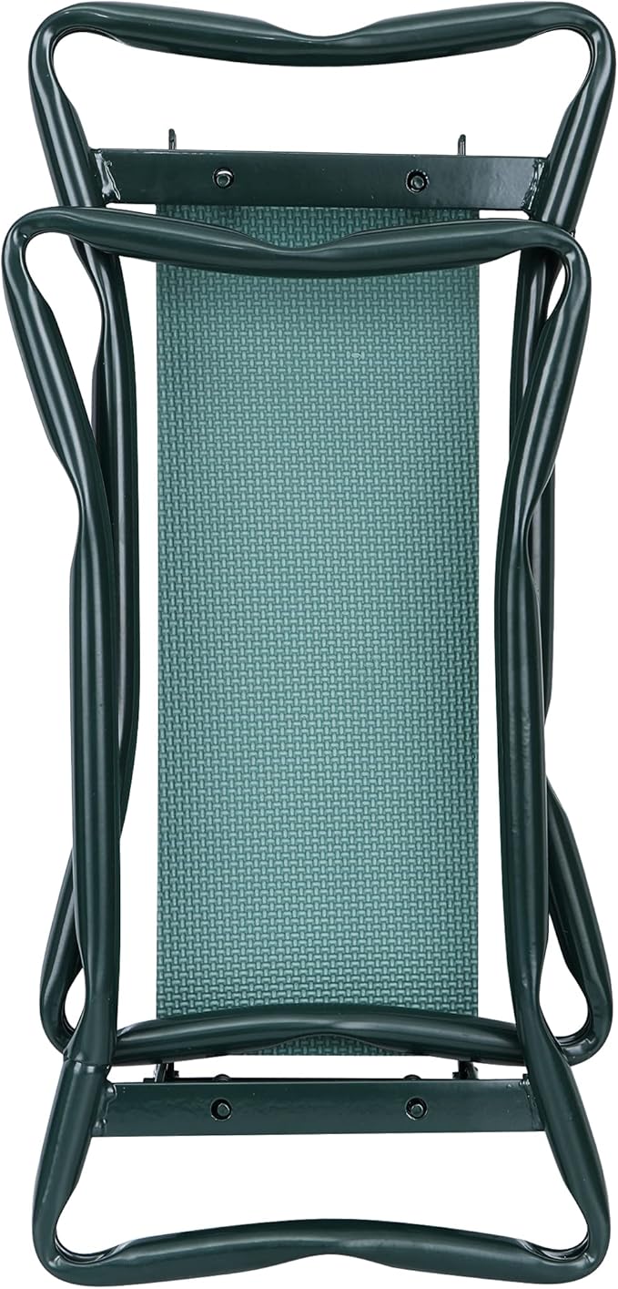HomGarden Upgraded Folding Garden Kneeler Seat Bench Stool w/Thicken & Widen Soft Kneeling Pad, Portable Heavy Duty Gardener Stool with Large Tool Pouch,1 Set