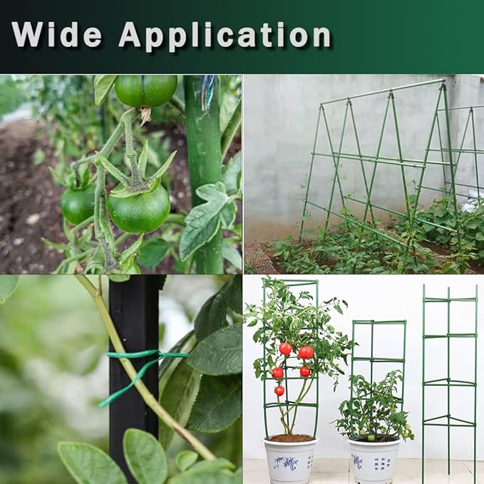 7/16" Garden Stakes,30pcs 16" Plant Stakes DIY 3ft 4ft 5ft 6ft Plant Support Sticks,Plant Support Stake with Sturdy Steel Core to Build Plant Trellis for Outdoor Garden Vegetables