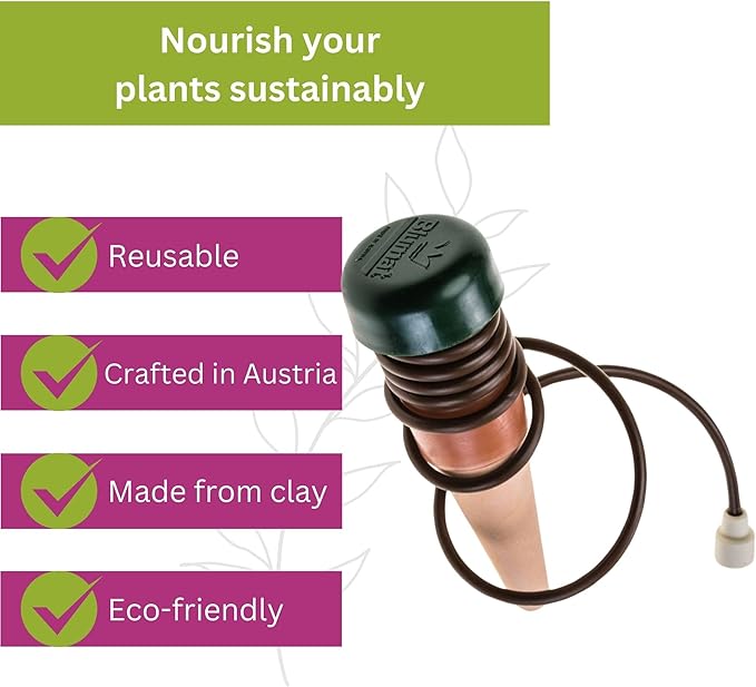Blumat Classic Self-Watering Stakes - Prevents Overwatering and Underwatering for Healthy Growth While You are Away - Ideal for Indoor Plant Watering, 15 Pack, wo Adapter