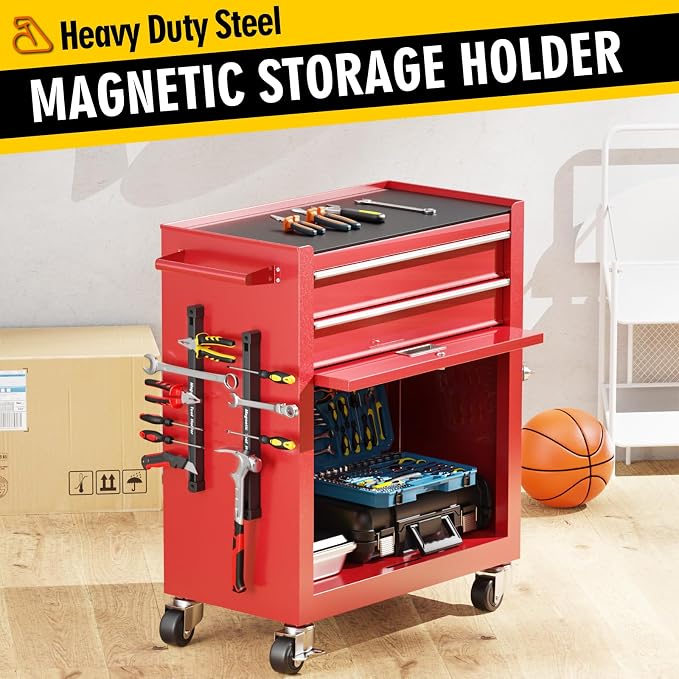 Double Sided Magnetic Tool Holder, 12 Inch Magnetic Tool Bar, Heavy Duty Wall Mount Strip with Ultra Strong Magnet for Garage, Workshop, Jobsite, Shed and Kitchen (2 Pack)