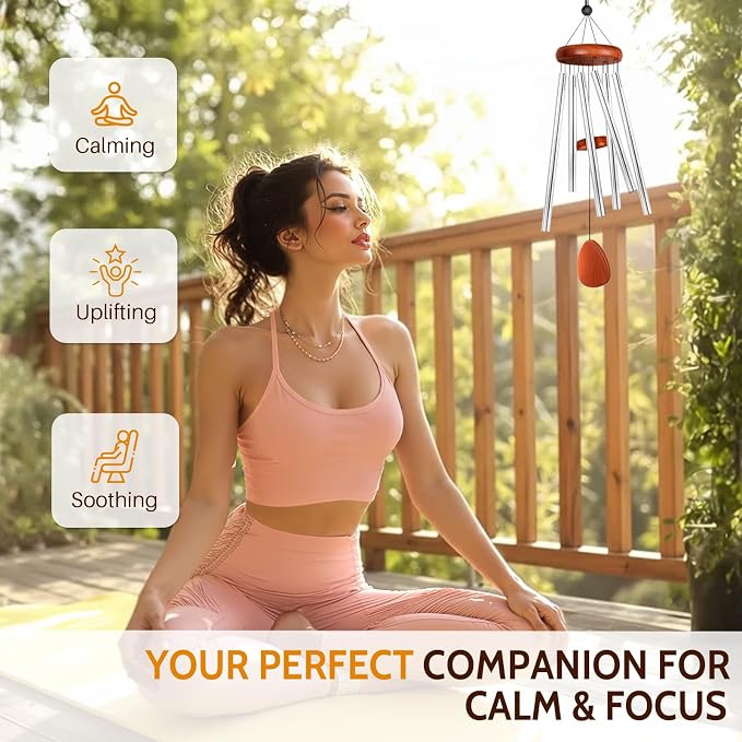 Wind Chimes for Outside, Fathers Day Dad Gifts for Men & Gifts for Women, Mom, Grandma, Deep Tone Soothing Melodic Chimes, Memorial & Sympathy Wind Chimes, Suitable for Garden, Porch & Patio Decor