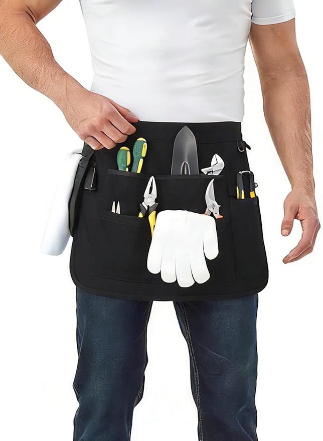 Nanxson Tool Apron Half Canvas Apron With Muti-Pockets for Home Garden Painting Crafting Woodworking CFG003