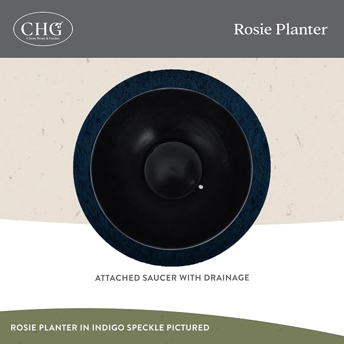 Classic Home & Garden by Growscape Rosie Modern Planter(10” Indigo Speckle)