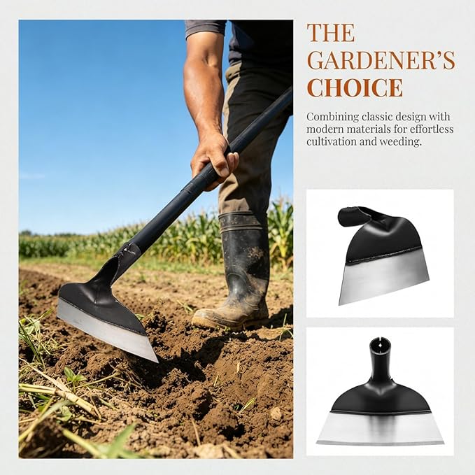 DOITOOL Hand Hoe Head Hoe Garden Tool Heavy Duty Agriculture Farming Head Round Eye Hoes Remove Grass Planting Digging Gardening Tool Weeding Hoe Head for Agriculture
