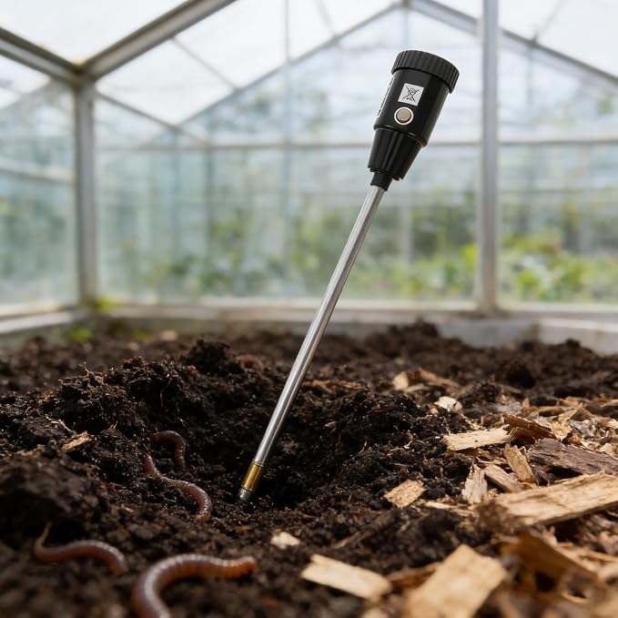 DECHOUS Soil Moisture Meter Digital Ph Tester with 12" Probe, 2-in-1 Portable Garden Soil Tester for Lawn, Farm, Indoor Outdoor Plants