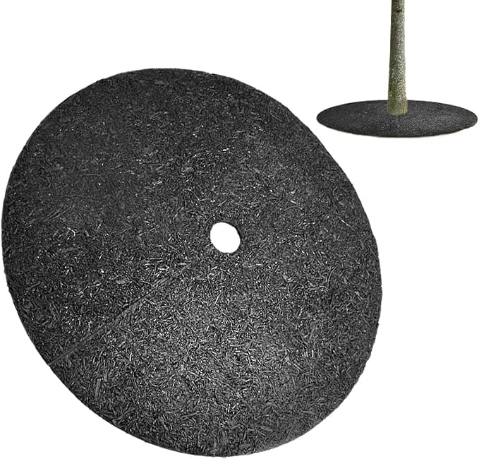 Non-Woven Tree Mulch Ring - 36in Reusable Tree Weeds Barrier Mat, Heavy Duty Trees Protector Mat, WeedBarrier Ring Trees Rings for Gardening Landscaping Weeds Control Root Protection, Easy Install