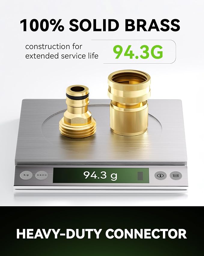 RainPoint Quick Connect Hose Fittings 3/4" GHT - Solid Brass Garden Hose Connectors, No-Leak Design & Universal Fit for Instant Connection (6 Sets)