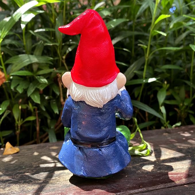 Funny Garden Gnome Statue - Mini Figurine Ornament for Outdoor Fairy Garden & Indoor Decor, Resin Craft Gift (Santa Claus)