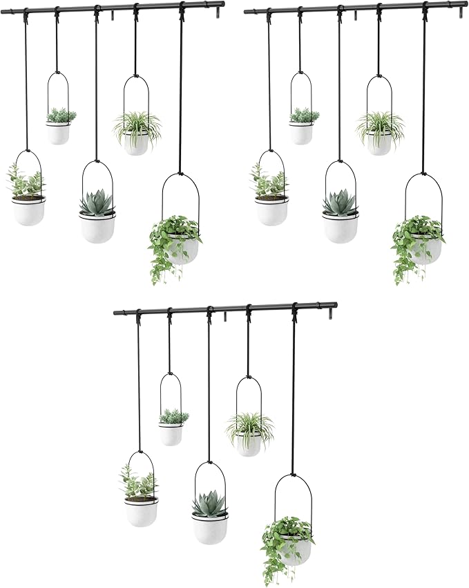 Umbra Triflora Hanging Planter, Set of 5, White (Pack of 3)