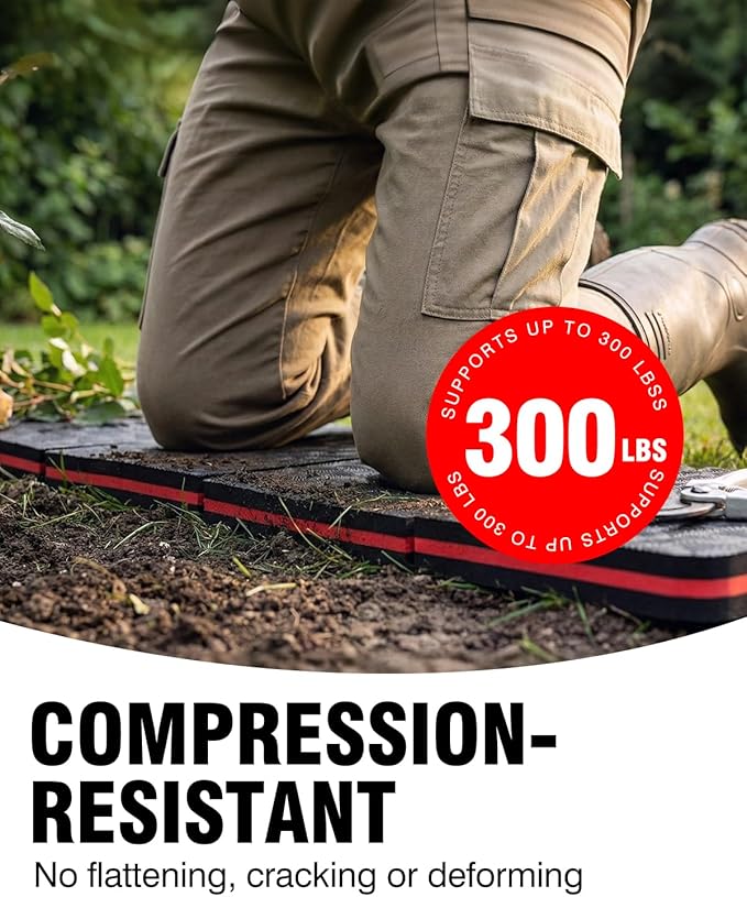 Foldable Kneeling Pad, 47.2" Large Supportive Mechanic Mat with Handle & Storage Strap, Extra Thick Comfortable Foam Knee Pad for Gardening, Garage, Workshop Repairing
