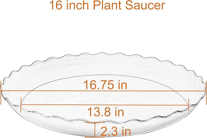 2 Pack of 16 inch Plant Saucer Plant Tray, Plastic Plant Saucer, Heavy Duty Plant Tray for Pots, Plant Saucers for Indoors Planter, Garden Water Plate Bowls for Gallon Grow Bags (Brown)