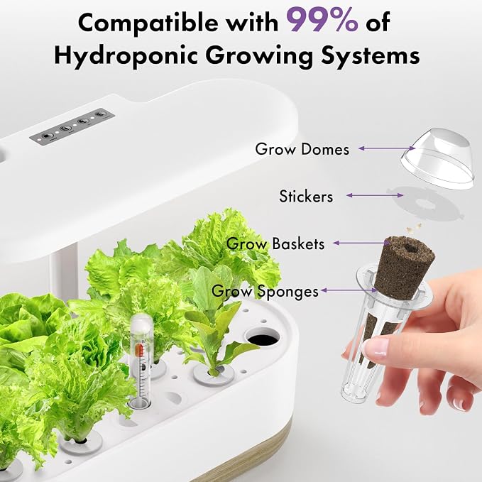 LYKOCLEAN Salad Romaine Lettuce Pods for AeroGarden, Ahopegarden, iDOO Hydroponics Growing System, 350 Seeds+ Including American Fast Lettuce, Paris Island Cos Lettuce, Buttercrunch Lettuce(7-Pods)