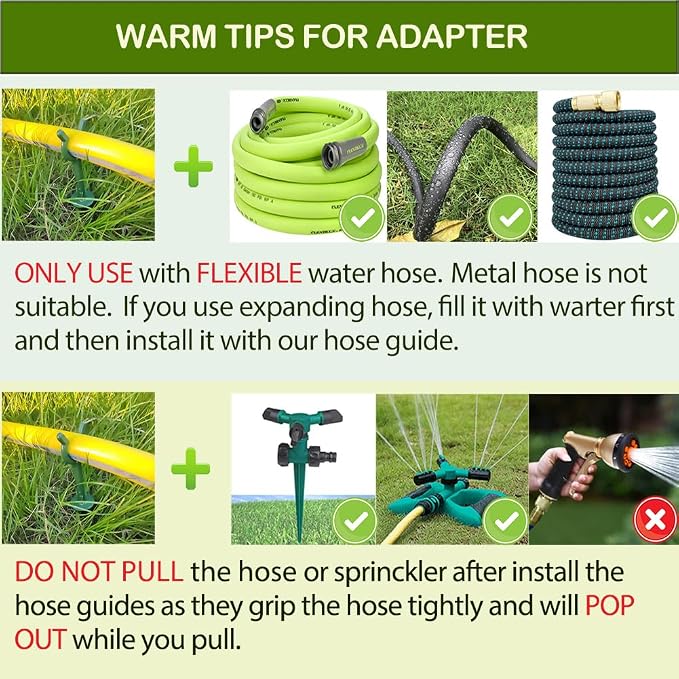 Garden Hose Holder Stake Set of 36 - Durable Plastic fits 5/8 inch Hose Guides for Lawn,Yard & Plant Care, Soaker Hose Support, Kink-Free Watering (Fits 5/8” Hoses)