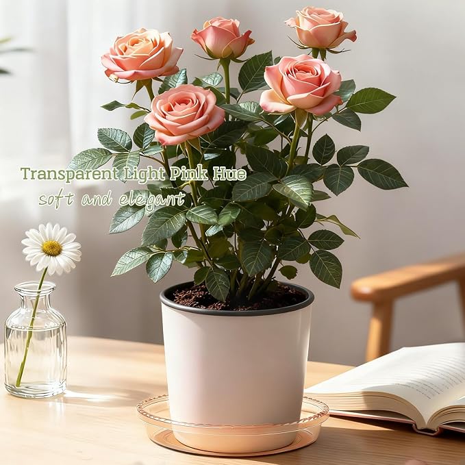 SupKing Plant Saucers Drip Tray 6 Pack 8 Inch Heavy Sturdy Plastic Flower Pot Saucers for Indoor Outdoor Planter Water Catcher Tray for Plant Pot (8''-multiple colors)
