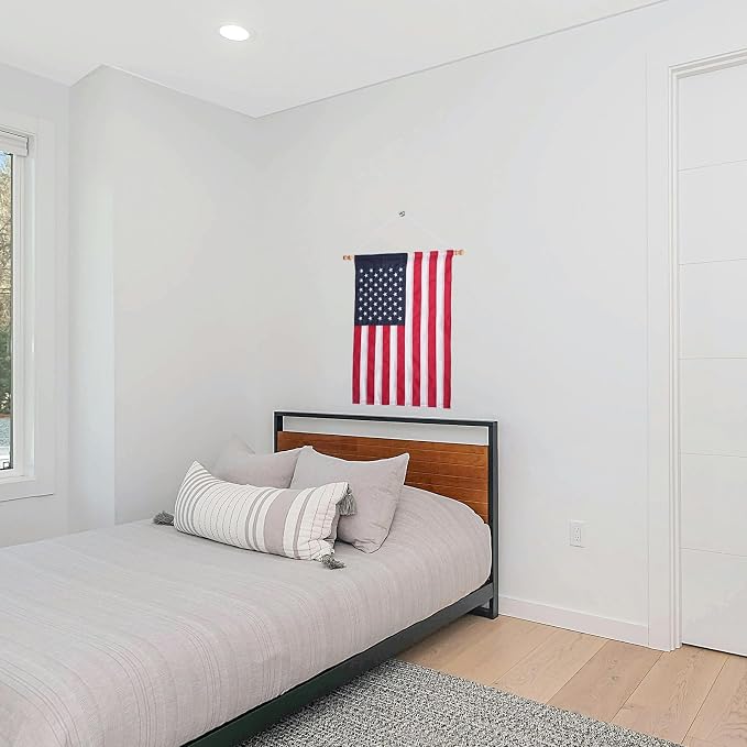 Bradford Embroidered American House Flag 28x40 Inches, Double Side American USA Garden Flag for Outside Room House Yard Indoor (Pole not Included)