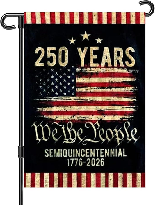 250 Anniversary Usa Garden Flags for Outside,250 Anniversary USA Flag with Stars Stripes 1776-2026,250th Anniversary America Semiquincentennial Commemorative Patriotic 4th of July Decorations Yard Sign Double-Sided Garden Flag Waterproof 250 Year Ameri...