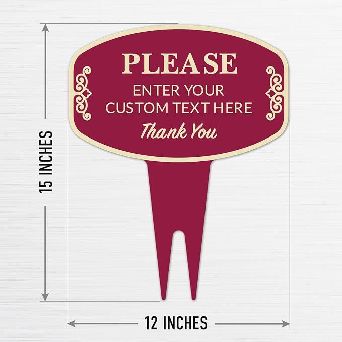 Custom Yard Signs, Custom No Trespassing Sign, Personalized No Tresspassing Yard Sign For Outdoor Use Round Sign, 12x15 Inches, Aluminum Composite Made in USA