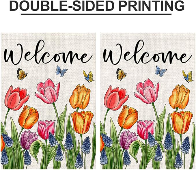 12 Pack Seasonal Garden Flags Set 12x18 Double Sided Burlap, Small Yard Flags for Outside All Seasons, Holiday Outdoor Decorations for Christmas Fall Thanksgiving 4th of July Patriotic Spring Summer