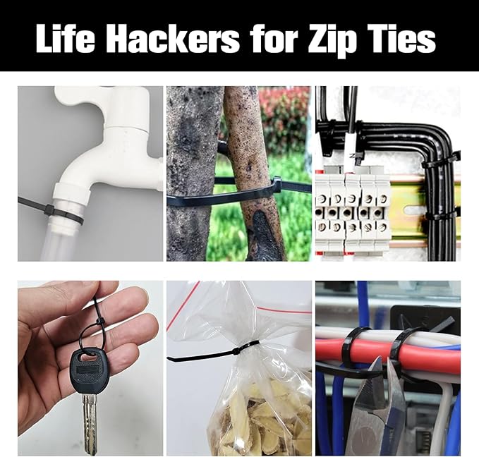 Cable Zip Ties,4 Inch Small Cable Ties,250PCS Multi-Purpose Nylon Zip Ties,Self-Locking Wire Ties used for home, garden, garage,indoor and outdoor. Mini Black Cable Ties